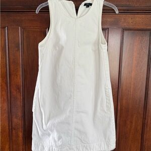 J Crew White Sleeveless Denim Dress
